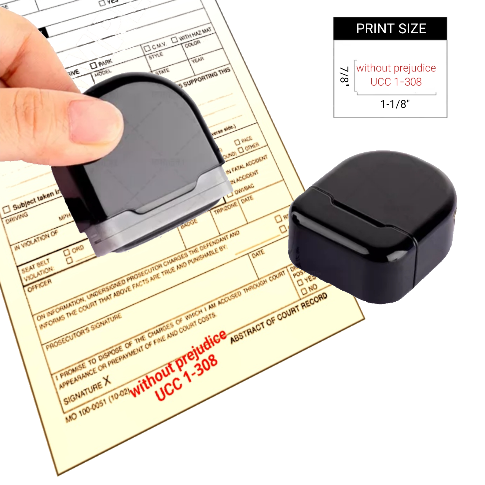 Supplies: Portable Without Prejudice UCC 1 308 Stamp (Blue or Black In Supplies: Portable Without Prejudice UCC 1 308 Stamp (Blue or Black In