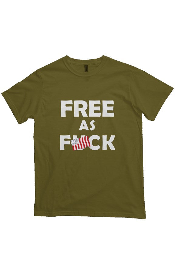 Free As F*ck- ASN Mens Heavyweight TShirt (Olive)