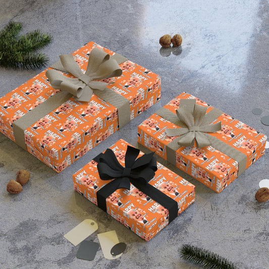 Happy... You Know The Thing - JB Parody Birthday Wrapping Paper - Orange