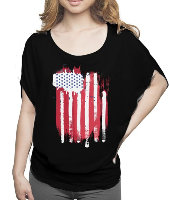 Grunge Flag - Flowy Draped Tee