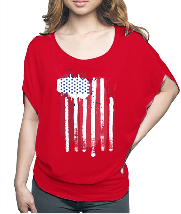 Grunge Flag - Flowy Draped Tee